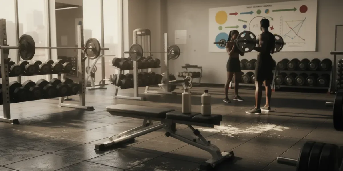Vue salle de sport cycle stéroïdes