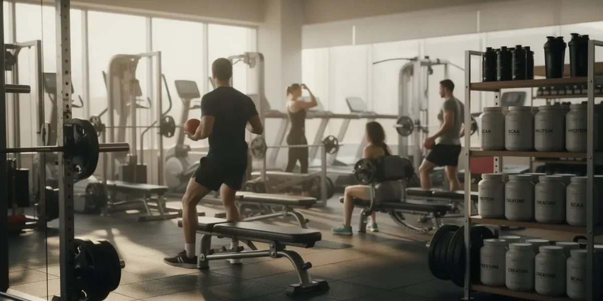 Salle de sport moderne ambiance testostérone performance