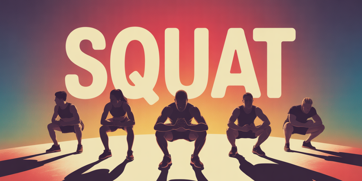 Illustration squat silhouettes force progression