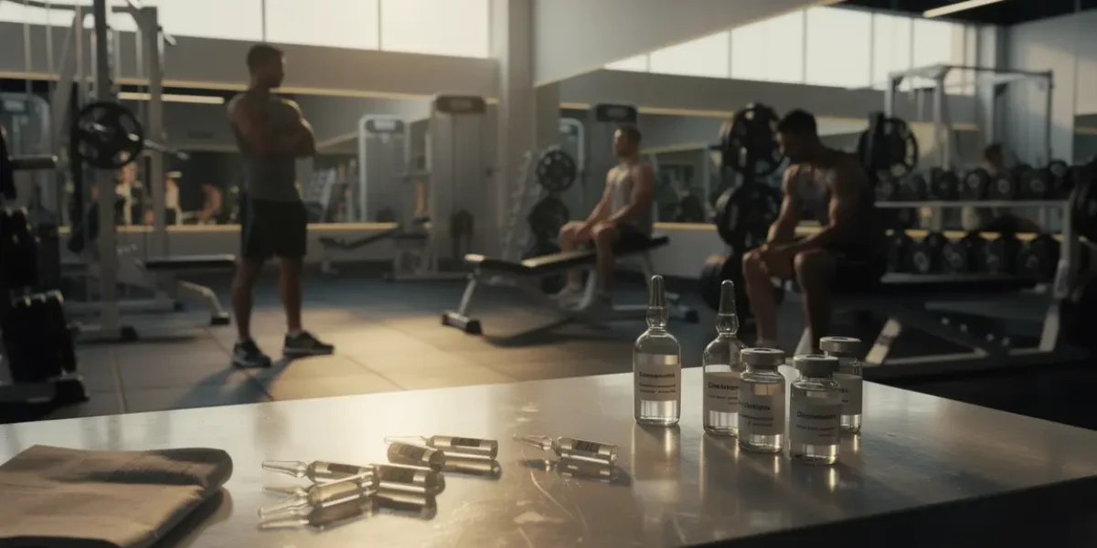 silhouettes sportifs salle musculation et stéroïdes