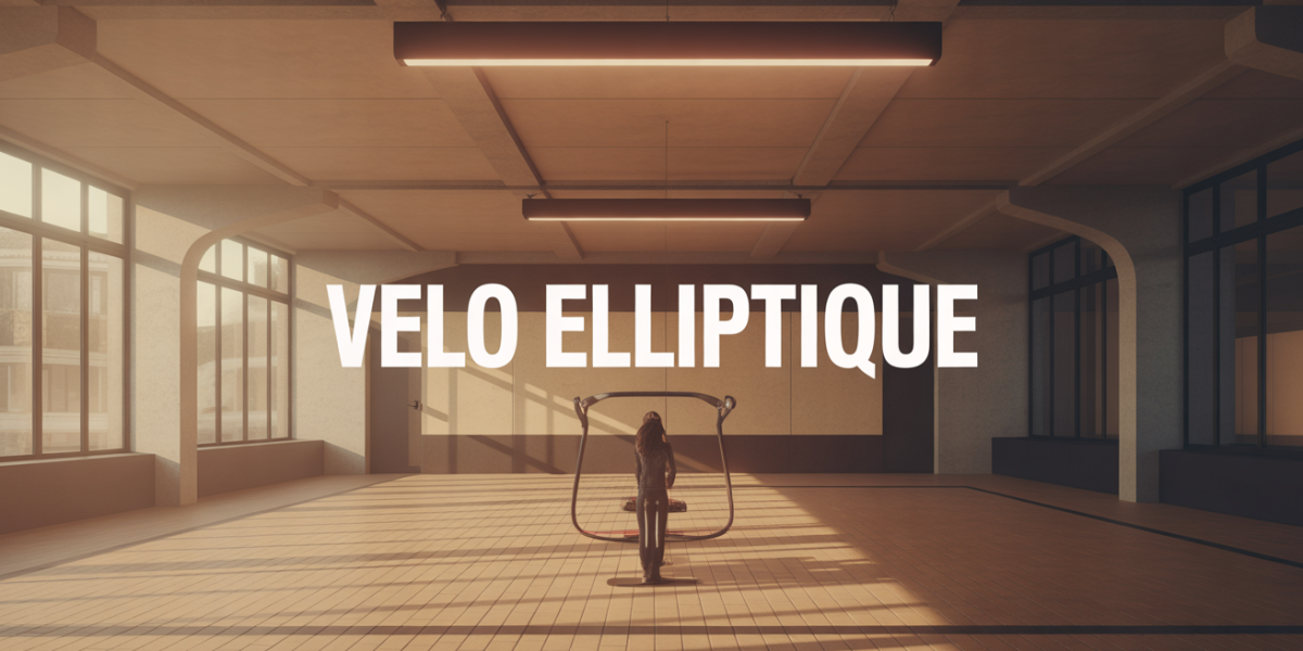 Vue salle, silhouettes sur vélo elliptique moderne