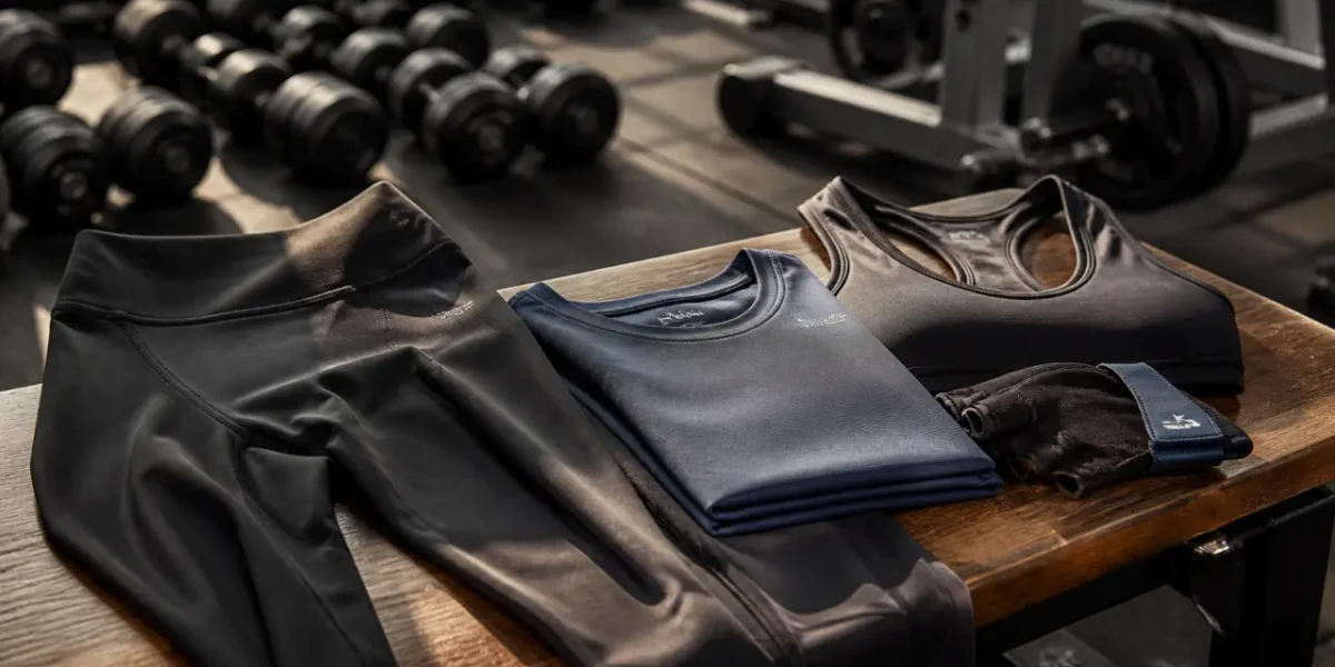 Vetement musculation : legging gainant et t-shirt dry-fit en salle