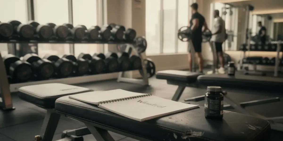 Salle de sport moderne flacons génériques Winstrol